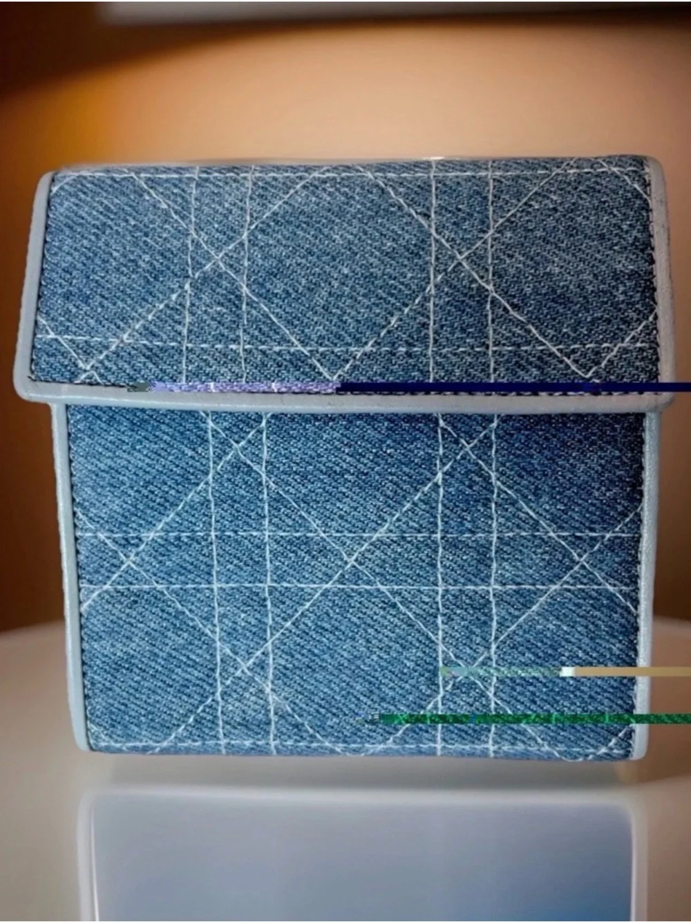 Christian Dior Vintage Blue Denim Wallet | Cannage Stitching | Y2K Rare